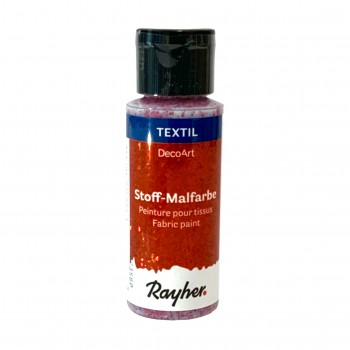 Barva na textil Rayher 59ml - glitrová - červená